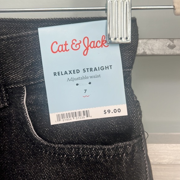 Boys Cat & Jack relaxed straight jean black NWT size 7 - Picture 2 of 4